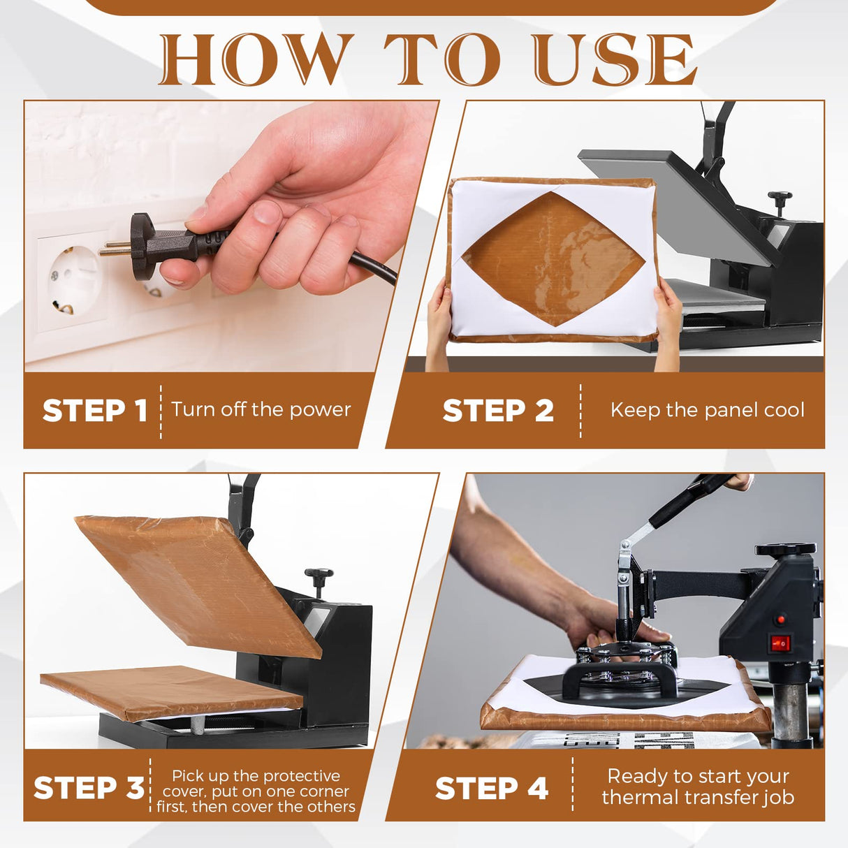 Treela 2 Pcs Heat Press Platen Wrap Cover, 12 x 15 Inch Heat Press Cover Heat Resistant Reusable Sheets Pad Mat Pillow for Sublimation Heat Press Treela