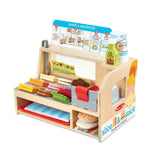 Melissa & Doug Wooden Slice & Stack Sandwich Counter with Deli Slicer – 56-Piece Pretend Play Wooden Food Toys, Kitchen Food Set For Toddlers And Melissa & Doug