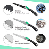 MOSSY OAK 3 in 1 Folding Saw, Pruning Hand Saw with Wood, Metal and PVC Blade, Camping Saw for Backpacking, Hunting and Bushcraft, Pouch Included Mossy Oak