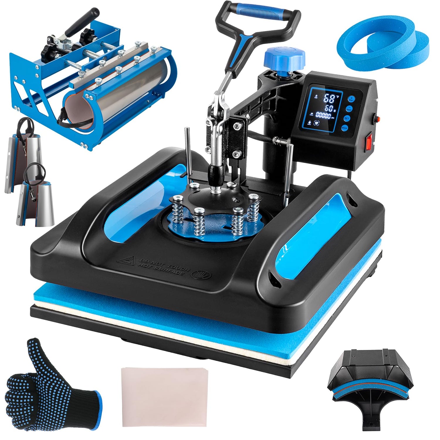 Topdeep Pro Heat Press 15x15 Inch, 8 in 1 Heat Press Machine with 30 OZ Tumbler Press, Swing Away T Shirt Pressing Machine, Combo Tumbler Heat Press Topdeep