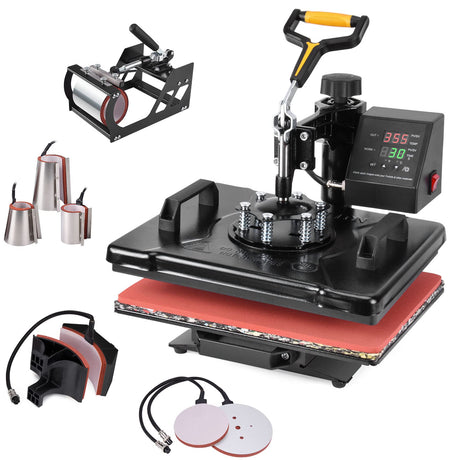 Slendor Heat Press 12x15 inch 8 in 1 Heat Press Machine 360-Degree Swing Away Digital T Shirt Pressing Machine Multifunction Sublimation Combo for T Slendor