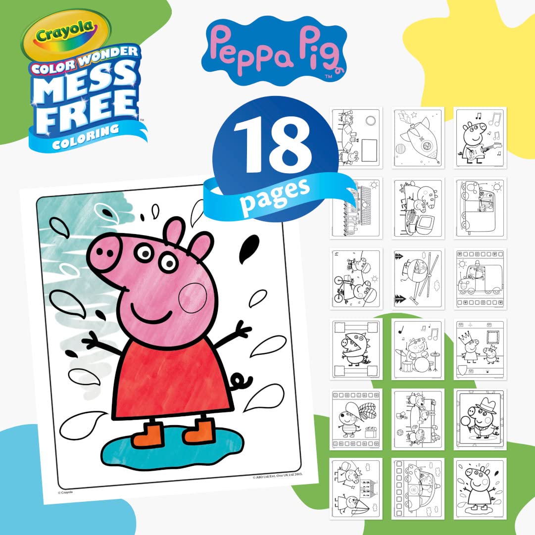 Crayola Peppa Pig Color Wonder, Mess Free Coloring Activity Set, Toddler Coloring Kit, Peppa Pig Toy, Gift for Kids, Ages 3+ Crayola