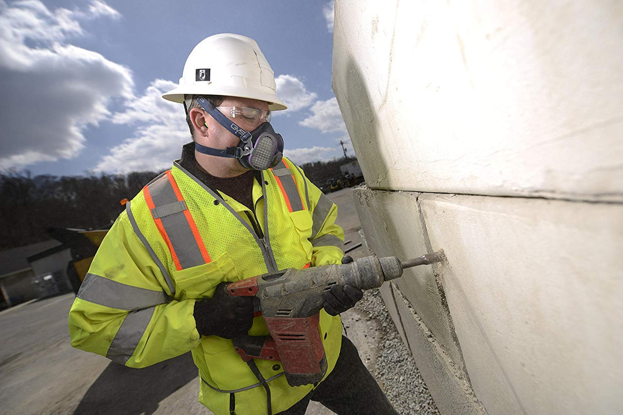 GVS Elipse P100 Dust Half Mask Respirator with replaceable and reusable filters included, Blue GVS