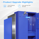 Letaya Metal Garage Tool Storage Cabinets with Pegboard, 71" Heavy Duty Steel Cabinet with Drawer and Adjustable Shelves, Lockable for Garage Utility Letaya