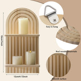 Boho Wooden Rainbow Wall Shelves - 2-Piece Set for Stylish Nursery & Home Decor Tatuo