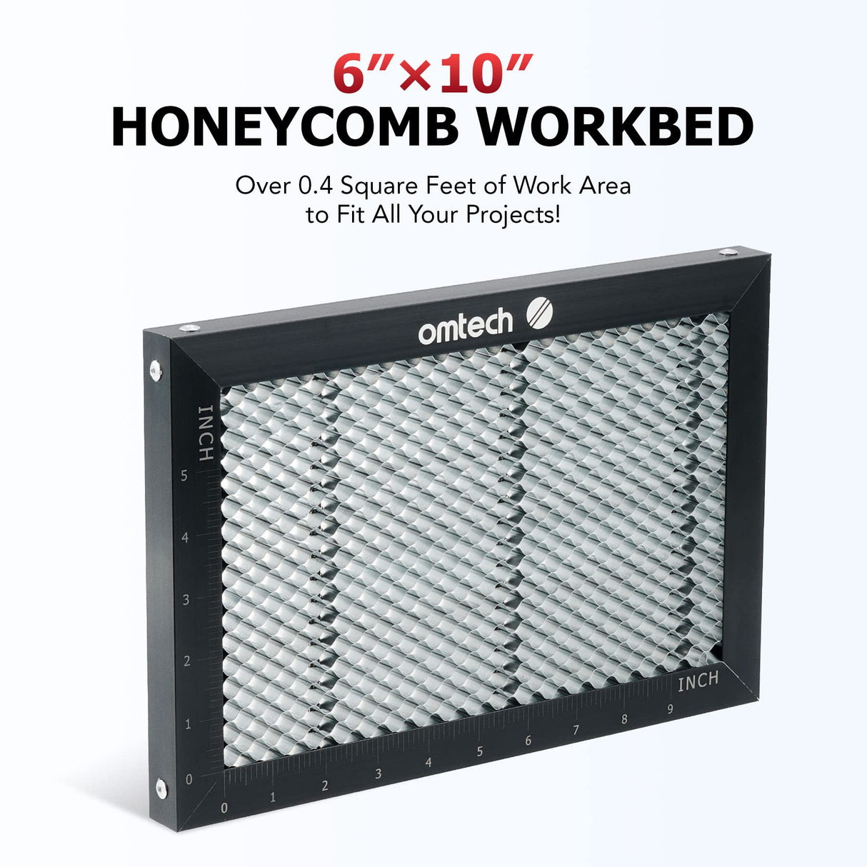 OMTech Honeycomb Laser Bed, 6x10 Inch Metal Honeycomb Working Table for CO2 Laser Engravers and Cutters, Laser Honeycomb Workbed with 0.4" Holes Inch OMTech