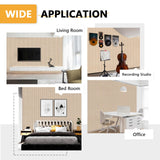Olanglab Acoustic Wood Wall Panels, 2Pack 94.48"x 12.59" Each, Decorative Sound Proof Panels for Walls,3D Acoustic Panels Block Noise from Outside, Olanglab