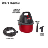 CRAFTSMAN CMXEVBE17250 2.5 Gallon 1.75 Peak HP Wet/Dry Vac, Portable Shop Vacuum with Attachments Craftsman