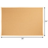 OWLKELA 24'' x 36'' Cork Board Bulletin Board, Wooden Framed Corkboard, Wood Oak Frame Corkboard, Vision Board and Decorative Hanging Pin Board OWLKELA