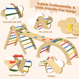 5 in 1 Pikler Triangle Set, Wooden Montessori Climbing Toys, Toddler Indoor Playground, Foldable Baby Climbing Toys, Kids Jungle Gym with Ramp, Arche Wanmwill