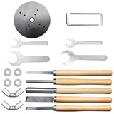 HAowosi Upgraded Wood Lathe 14" x 40", Power Wood Turning Lathe Adjustable 4 Speed 1100/1600/2300/3400RPM, Benchtop Mini Wood Lathe with 5 Chisels HAowosi