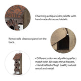 glitzhome GH90090 Hanging Two-Tiered Wooden Birdhouse with Flowers, Brown White glitzhome