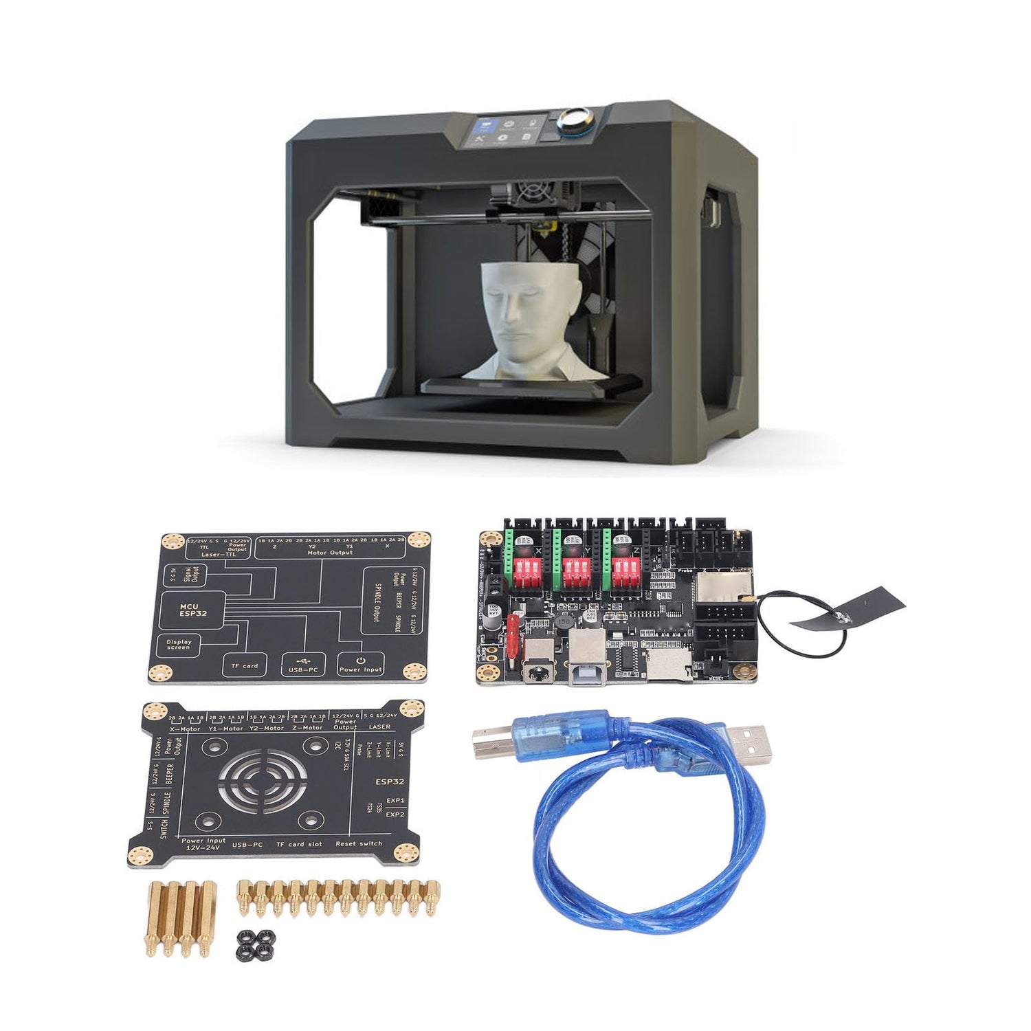 32bit Laser Engraver Control Board for Desktop Engraving Machines, MKS DLC32 V2.1 Offline Control (Motherboard and Protective Case) FTVOGUE