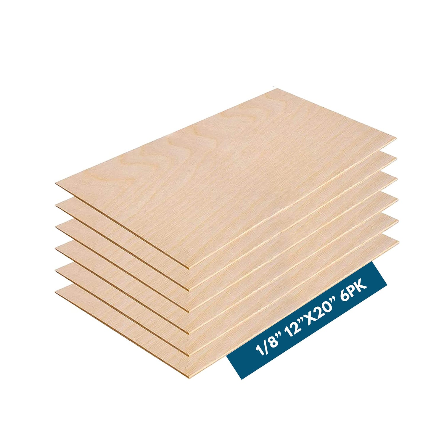 3MM 1/8" x 12" x 20" Baltic Birch Plywood - B/BB Grade (6pk) Ready for Glowforge Laser Printers - Perfect for Arts and Crafts, School Projects and Anderson Plywood