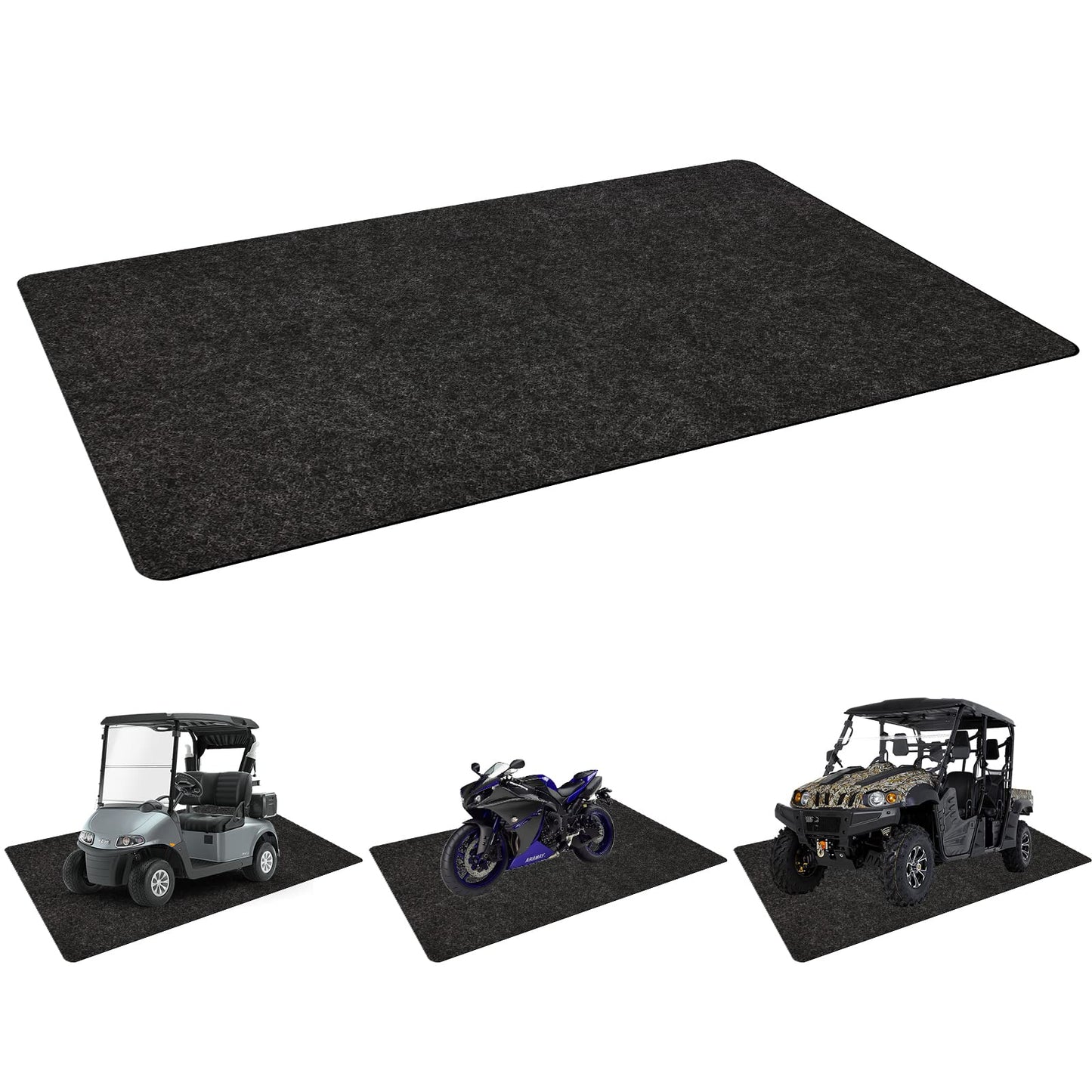 Halero Golf Cart Parking Mat 4.9 ft × 9.1 ft Garage Floor Mat Oil Absorbent Waterproof Rubber Backing Layer Floor Protective Pad from Spills, Drips, - WoodArtSupply