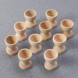 MAGICLULU 10 PCS Wooden Egg Cup Holders Unfinished Wood Egg Stands for Crafts Easter Decor MAGICLULU
