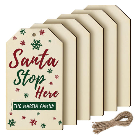 Blulu 6 Pcs Large Wooden Tags Christmas Unfinished Blank Wood Sign for Crafts with Holes Wood Tag Gift Slices Predrilled Natural Cutouts Tree Hanging Blulu