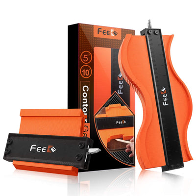 Contour Gauge 10+5 Inch with Lock, Duplicator Gauge Shape and Outline Tool Woodworking Tools Christmas Gifts for Men, Dad, Husband, Grandpa,