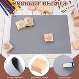 Sasylvia 10 Pcs Blank Hard Wood Rubber Stamp Mounts with A4 Size Grey Rubber Stamp Sheet Laser Engraver Accessories Rubber Stamp Carving Tools Soft Sasylvia