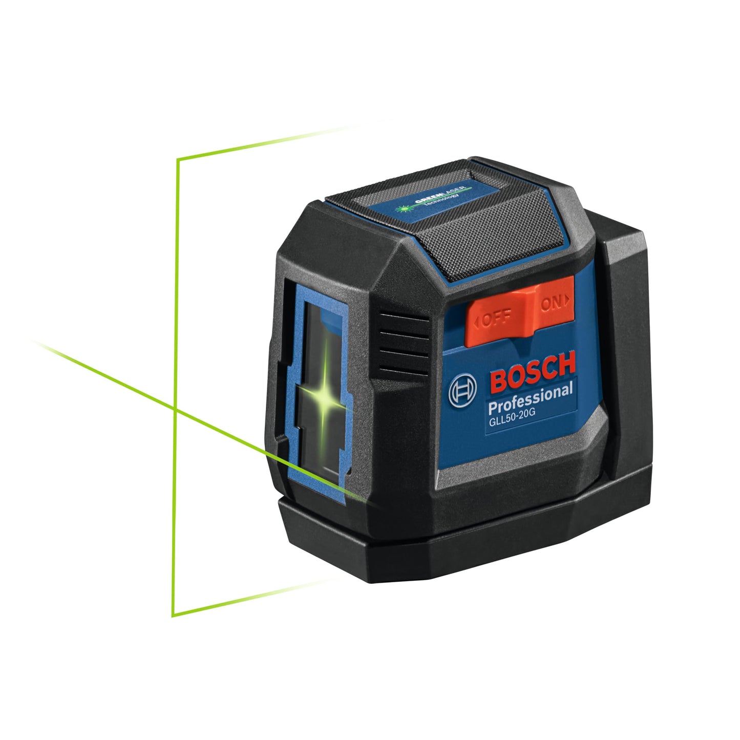 Bosch GLL50-20G 65ft Green-Beam Cross-Line Laser with VisiMax Technology, Self-Leveling, with Magnetic Mount - WoodArtSupply