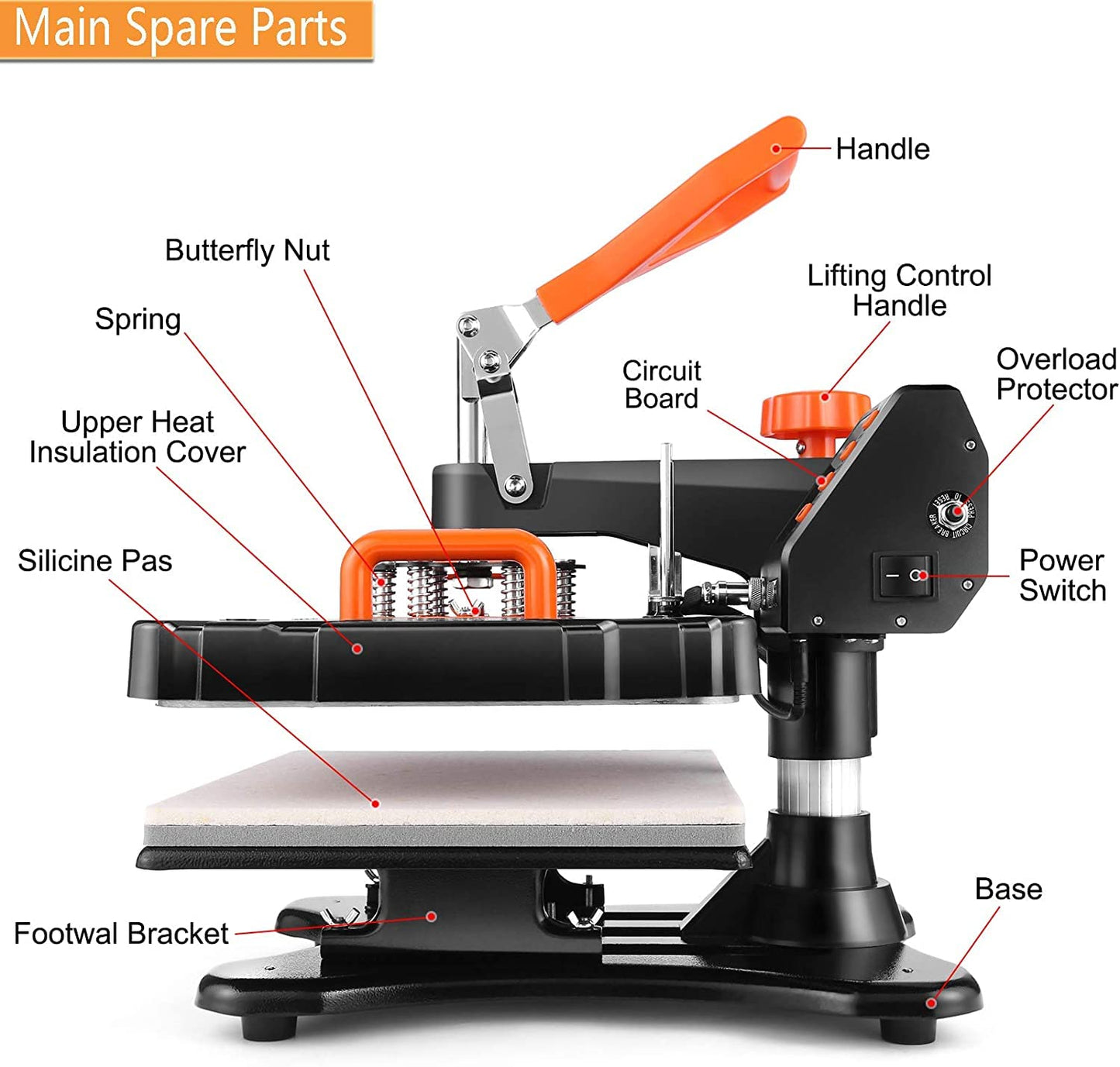 WHUBEFY Heat Press, Heat Press Machine for T Shirts,15" x 12" Heat Press Tshirt Press Machine 8 in 1 Multifunction Shirt Press Sublimation for Shirts