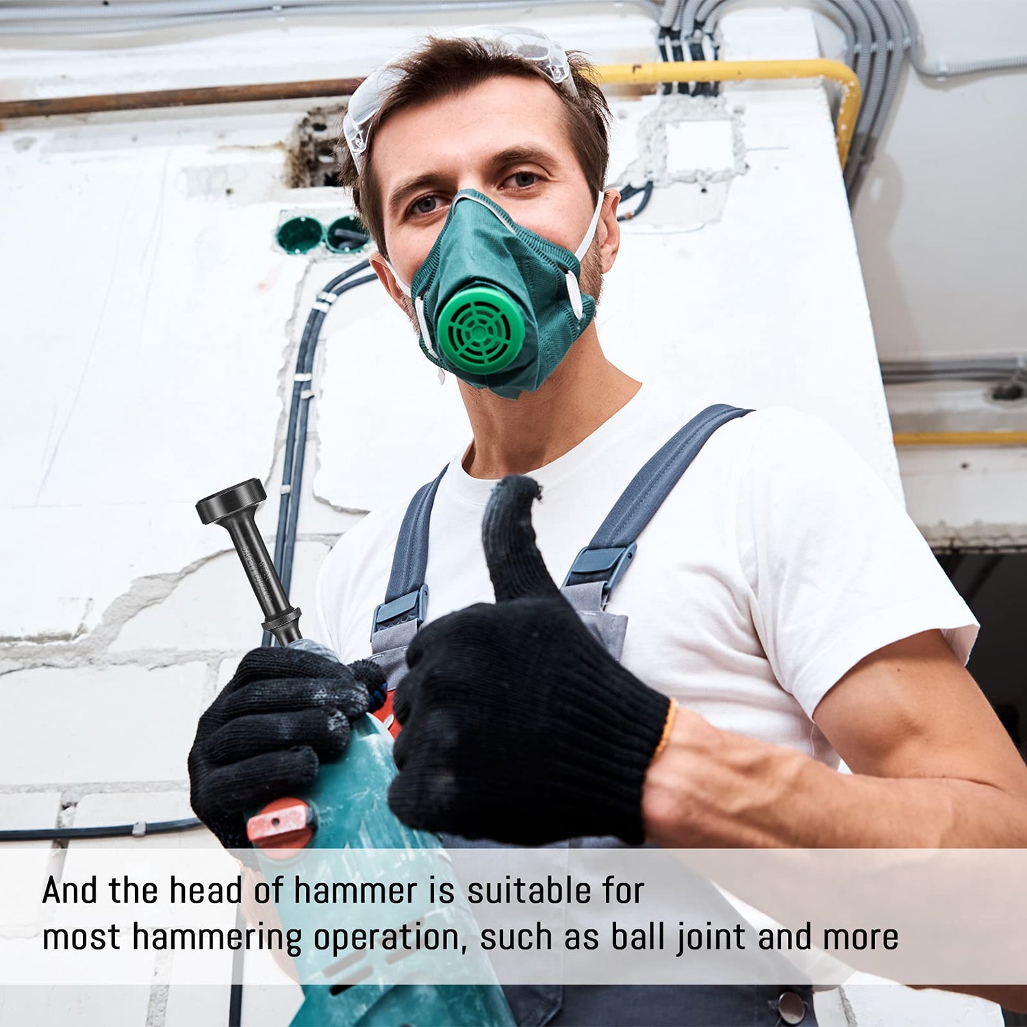 Mudder Smoothing Hammer attachments Tool Pneumatic Hammer Bit Pneumatic Chisel Bit Tool Hammer Accessories (10 x 3 x 3 cm) Mudder