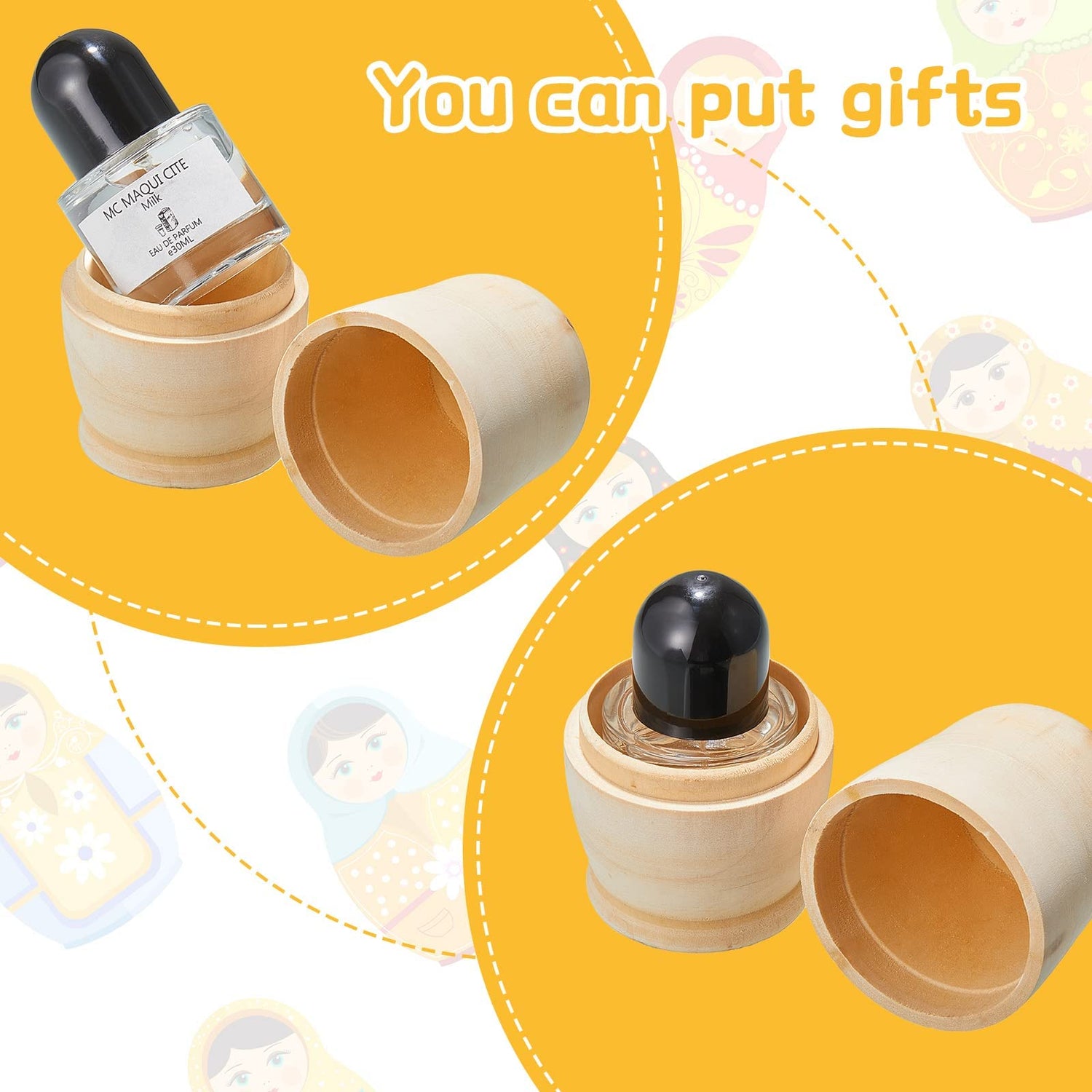 2 Sets Unpainted Nesting Dolls Blank Russian Nesting Dolls Personalize Create Your Own Christmas Russian Doll Wooden Matryoshka DIY Dolls Kit for Chalyna