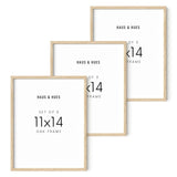 HAUS AND HUES 11"x14" Beige Oak Wood Frames Set of 3-11x14 Wood Frame, 11x14 Picture Frame Wood, 11x14 Frame 3 Pack, 11x14 Picture Frame Set of 3, HAUS AND HUES