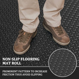 Diamond Plate Rubber Flooring Rolls 16.5 x3.3 Ft x 3 mm Heavy Duty Garage Floor Runner Rubber Trailer Garage Floor Mats for Garage Warehouse Gym jxgzyy