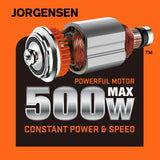 JORGENSEN Oscillating Tool 5°Oscillation Angle, 4 Amp Oscillating Multi Tools Saw, 7 Variable Speed with 16-piece Electric Multitool Blades & Jorgensen