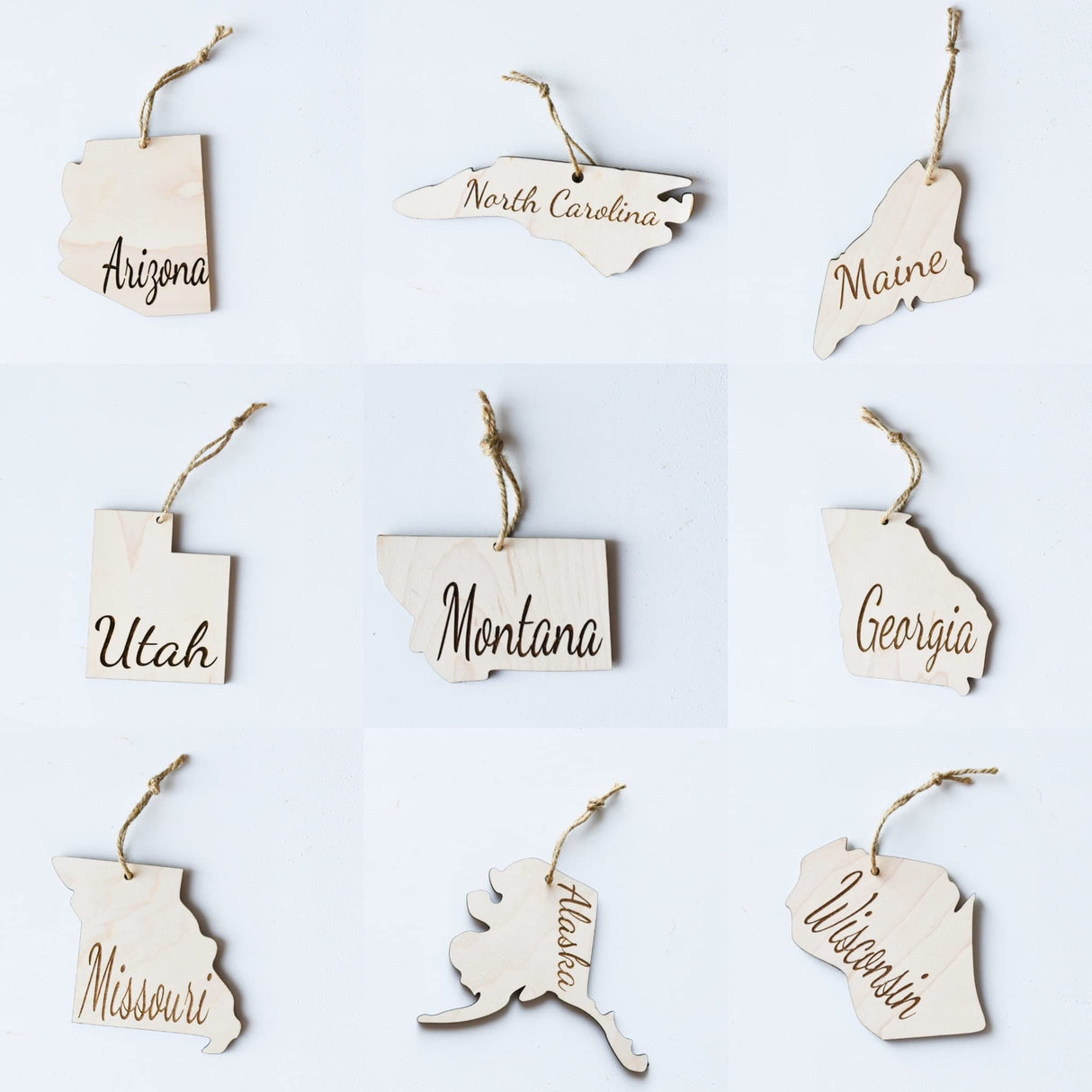 State Christmas Ornaments, Wooden Tree Holiday Decor, Unfinished 2021 Personalized Unique Durable Engraved Shapes (New York) WoodArtSupply