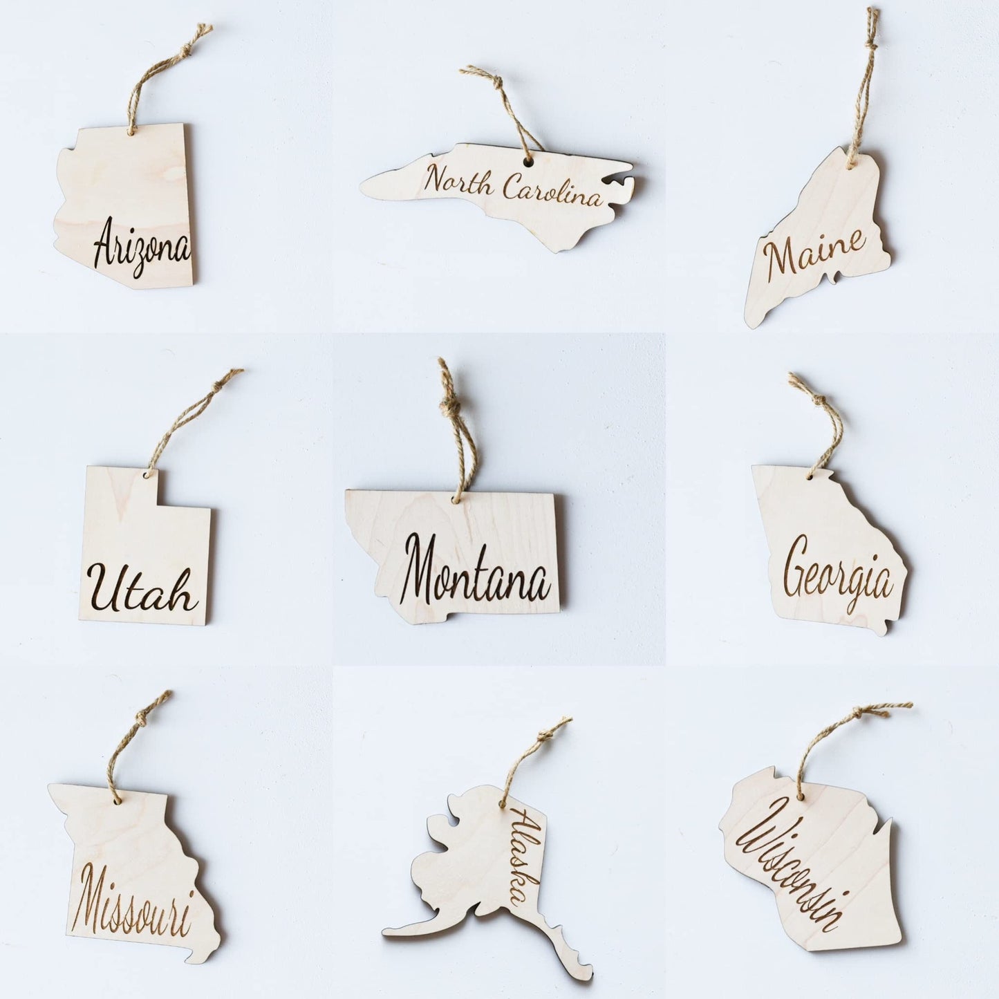 State Christmas Ornaments, Wooden Tree Holiday Decor, Unfinished 2021 Personalized Unique Durable Engraved Shapes (New York) - WoodArtSupply