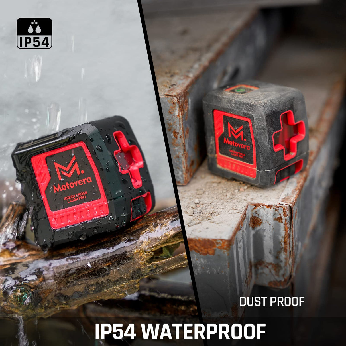 Motovera Laser Level, 100 feet Self Leveling Laser Level, Green Cross Line Self leveling, 4 Brightness Adjustment, Manual Self leveling and Pulse Motovera