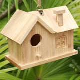 Bird House Outdoors Hanging Bird House for Outside - Unfinished Wooden Birdhouse for Painting - Sheltered Warm Place for Small Birds Bluebird House- STARSWR