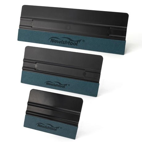 NEWISHTOOL 3 Pcs Vinyl Wrap Squeegee of Different Sizes, Felt Squeegee for Vinyl, Suede Felt Edge Squeegee Sign Making Wrap Tool for Wallpaper NEWISHTOOL