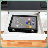 Huquary 3 Pcs Jewelry Display Cases Wooden Jewelry Box Glass Top Display Cases for Collectables with Glass Window on Top Display Case Organizer for Huquary