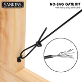SANKINS Anti-Sag Gate Kits for Wooden Fence, Black Anti-Sagging Gate Support Cable Kit Hardware, Gate Sag Frame Kit Hardware for Wooden Fence, Wood SANKINS