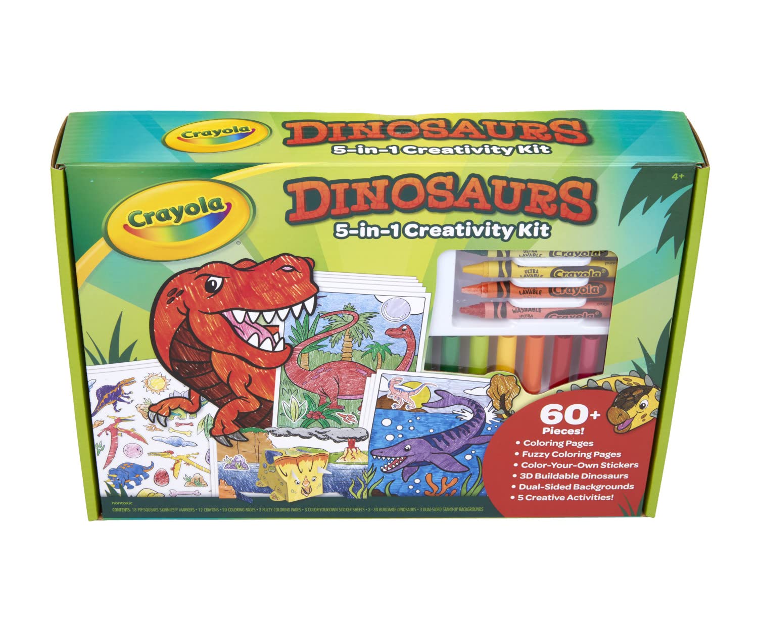 Crayola Dinosaur 5-in-1 Art Kit, Dinosaur Toys Alternative, Gift for Kids, Ages 4, 5, 6, 7 Crayola