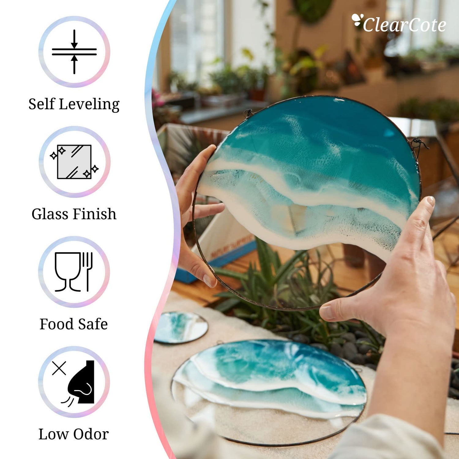 Clear Cote 2 Gallon Epoxy Resin Craft Kit - Crystal Clear, Quick Setting, & Self Leveling - Perfect for Countertop Topcoats, Arts & Crafts, and 5-Star