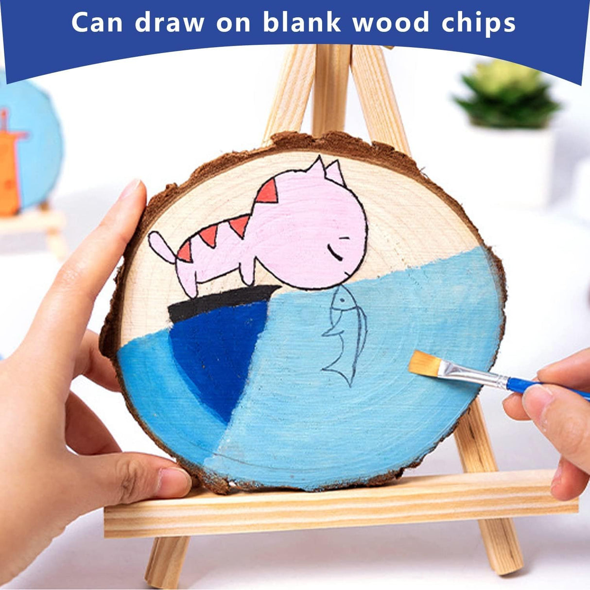 Unfinished Wood Slices for centerpieces 18 PCS 5.1-5.5 Inch,Round Wooden Discs with Tree Bark,Wood Cookies Circles for Crafts Christmas William Craft