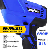 Cordless Reciprocating Saw, 21V MAX Brushless Powerful Battery Powered Sawzall, Variable Speed Electric Saw, Tool-Free Blade Change, LED Light, Sabre Royalswill