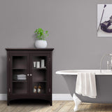 Teamson Home Madison Wooden Floor Cabinet with 2 Glass Doors, Espresso Teamson Home