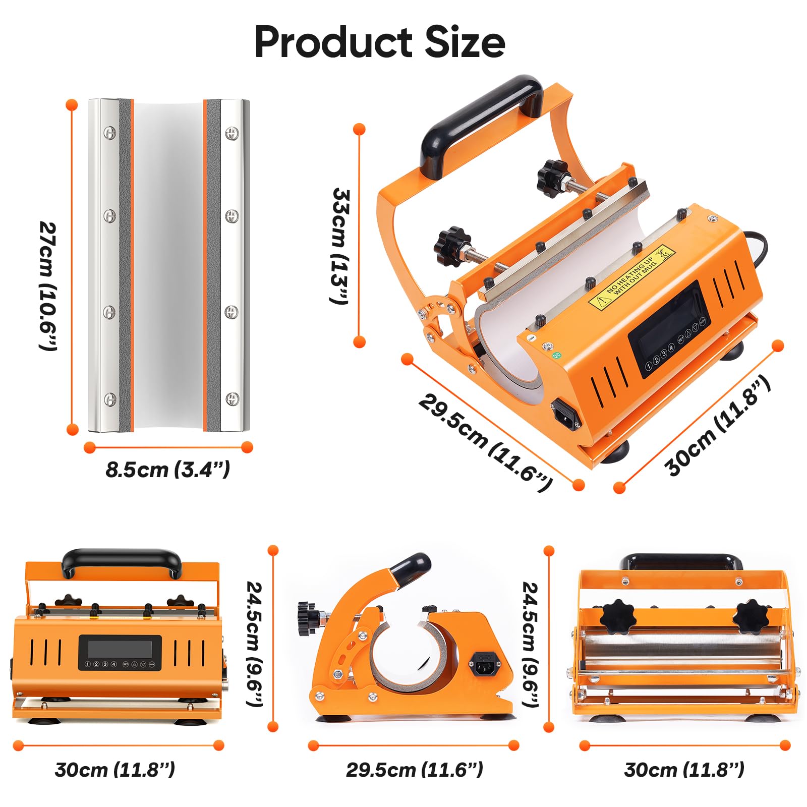 Tumbler Heat Press Machine Pro 30 OZ - Diyand 110V Heat Press Fits 30OZ 20OZ 16OZ Sublimation Skinny Straight Tumblers Glass, 11OZ DIY Mug Tumbler - WoodArtSupply