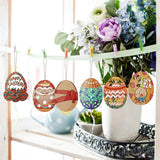 72 Pcs Wooden Egg Cutouts Blank Wooden Easter Ornaments Hanging Wood Pieces Unfinished Wood for Crafting Painting DIY Projects BFLCTTBD