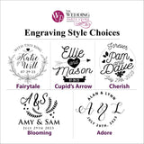 The Wedding Party Store, Custom Engraved Ring Box Holder - Personalized Rustic Round Wood Ring Bearer Wedding Box The Wedding Party Store