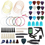 66PCS Guitar Accessories Kit, Acoustic Guitar Changing Tool, Including Acoustic Strings, Guitar Picks, Capo, String Winder&Cutter, Tuner, Guitar Dutaoes
