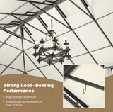 MELLCOM 12x20FT Hardtop Gazebo, Permanent Outdoor Aluminum Patio Gazebo with Aluminum Composite Double Roof for Patio Lawn and Garden, Curtains and MELLCOM