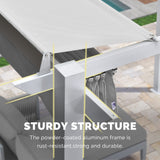 PURPLE LEAF 10' x 13' Outdoor Retractable Pergola White Heavy-Duty Aluminum Pergola Patio Modern Pergola with Double Sun Shade Canopy for Gardens PURPLE LEAF