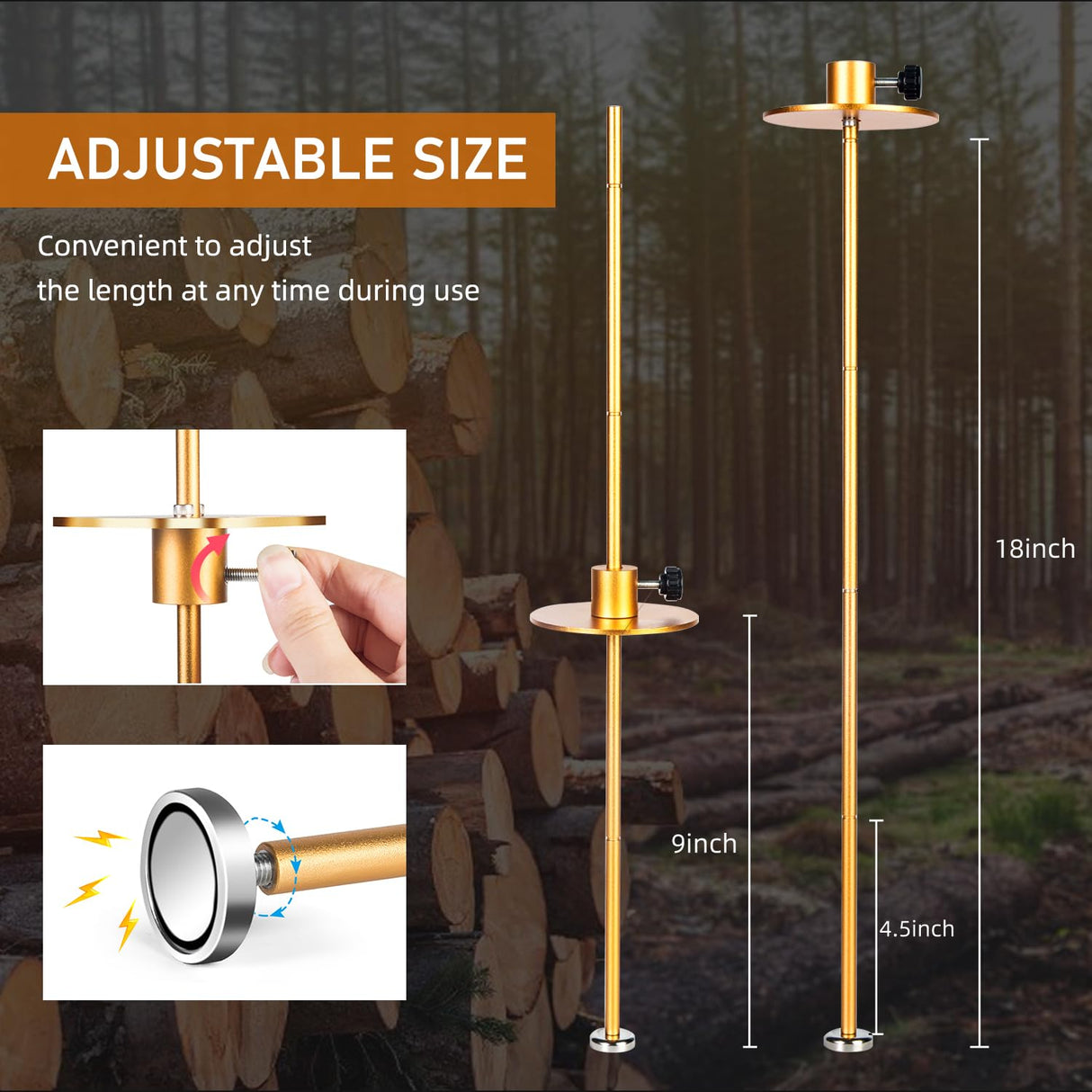 Sthmeyue Strong Magnetic Firewood Cutting Measuring Tool for quick firewood length measurement, adjustable firewood measuring tool. Sthmeyue