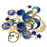 JIALEEY Assorted Gold Plated Enamel Cat Moon Star Celestial Charm Pendant DIY for Earrings Necklace Bracelet Jewelry Making and Crafting JIALEEY